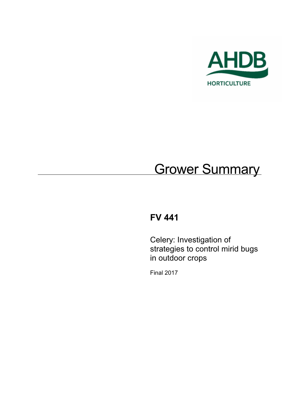 Grower Summary