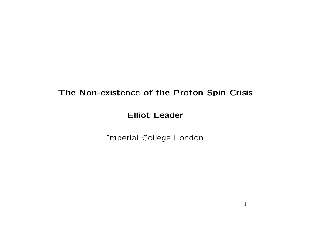 The Proton Spin Crisis