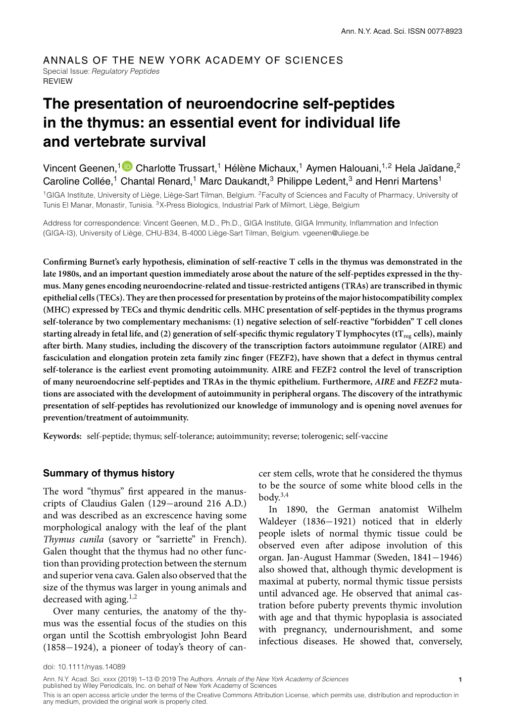 The Presentation of Neuroendocrine Self&#X02010;Peptides In