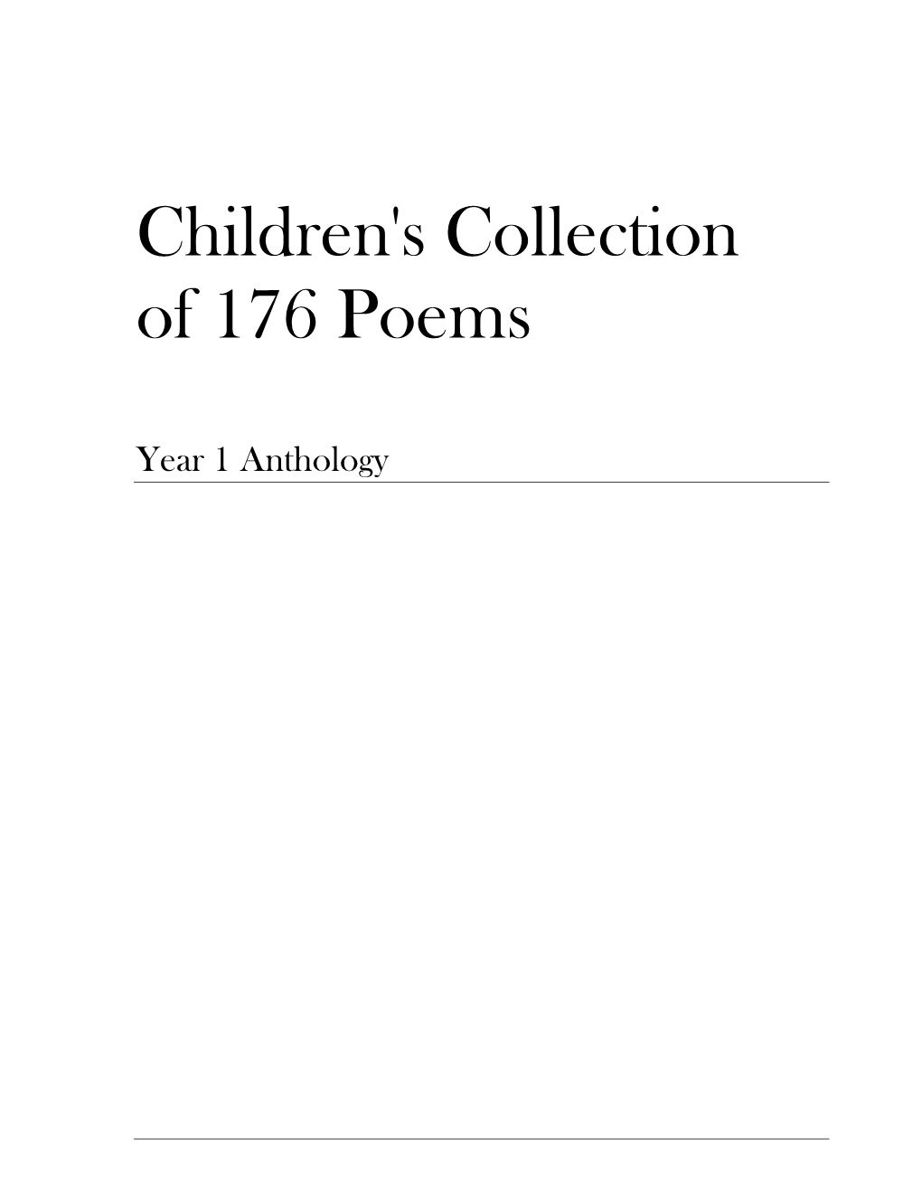 Children's Collection of 176 Poems