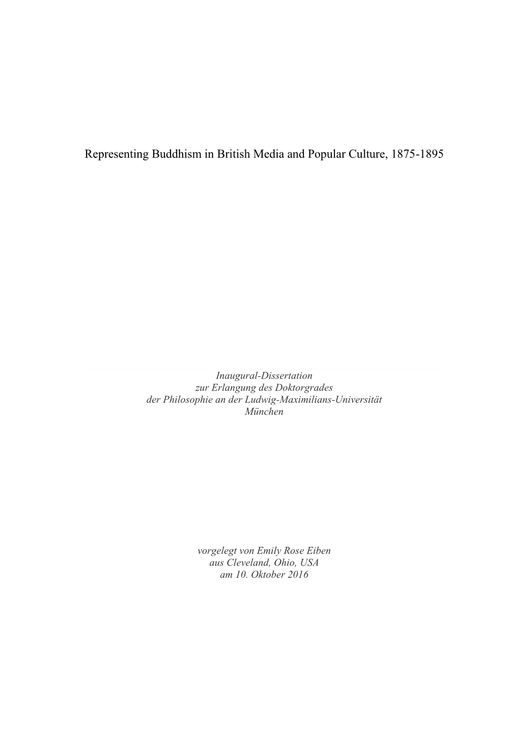 Representing Buddhism in British Media and Popular Culture, 1875-1895