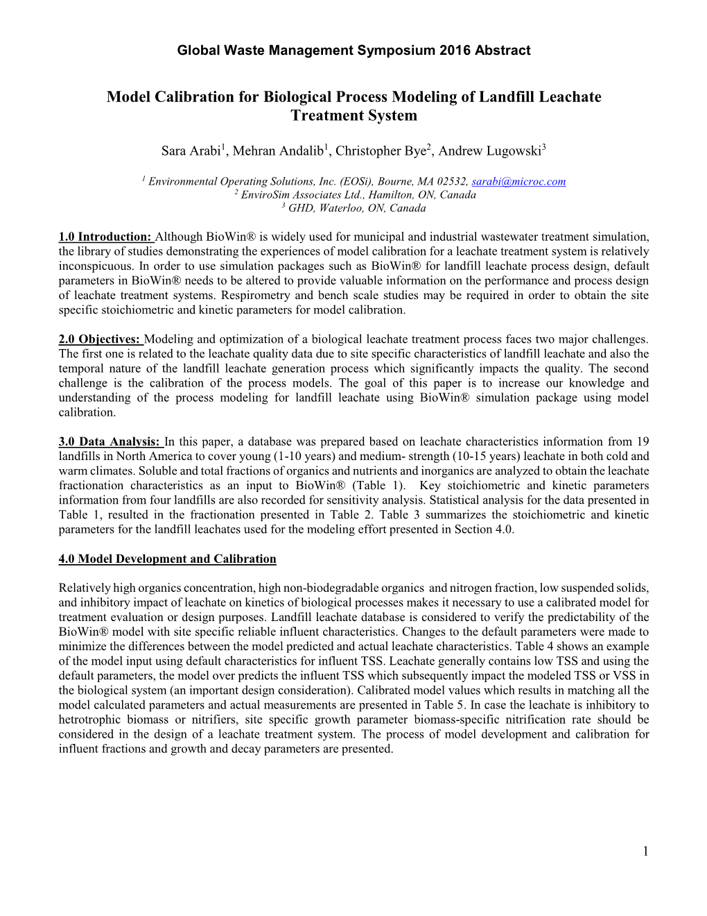 Global Waste Management Symposium Abstract Template