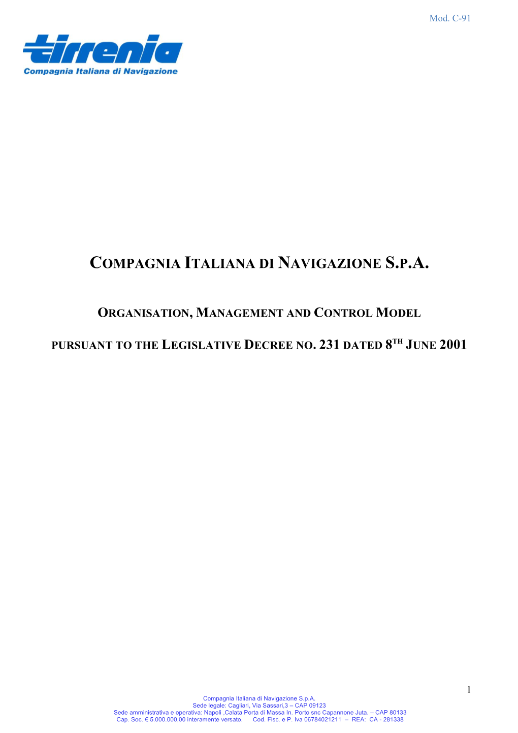 Compagnia Italiana Di Navigazione S.P.A