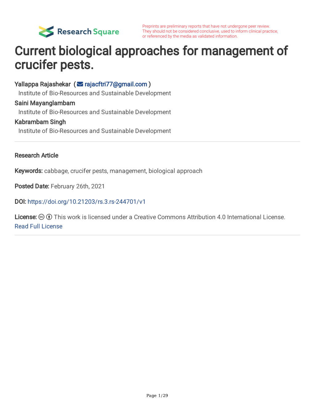 Current Biological Approaches for Management of Crucifer Pests