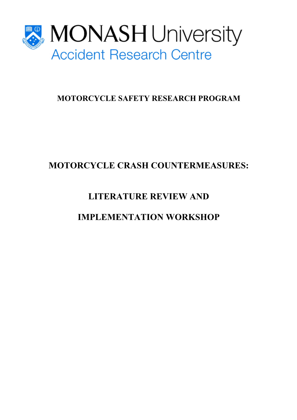 Motorcycle Crash Countermeasures Literature Review