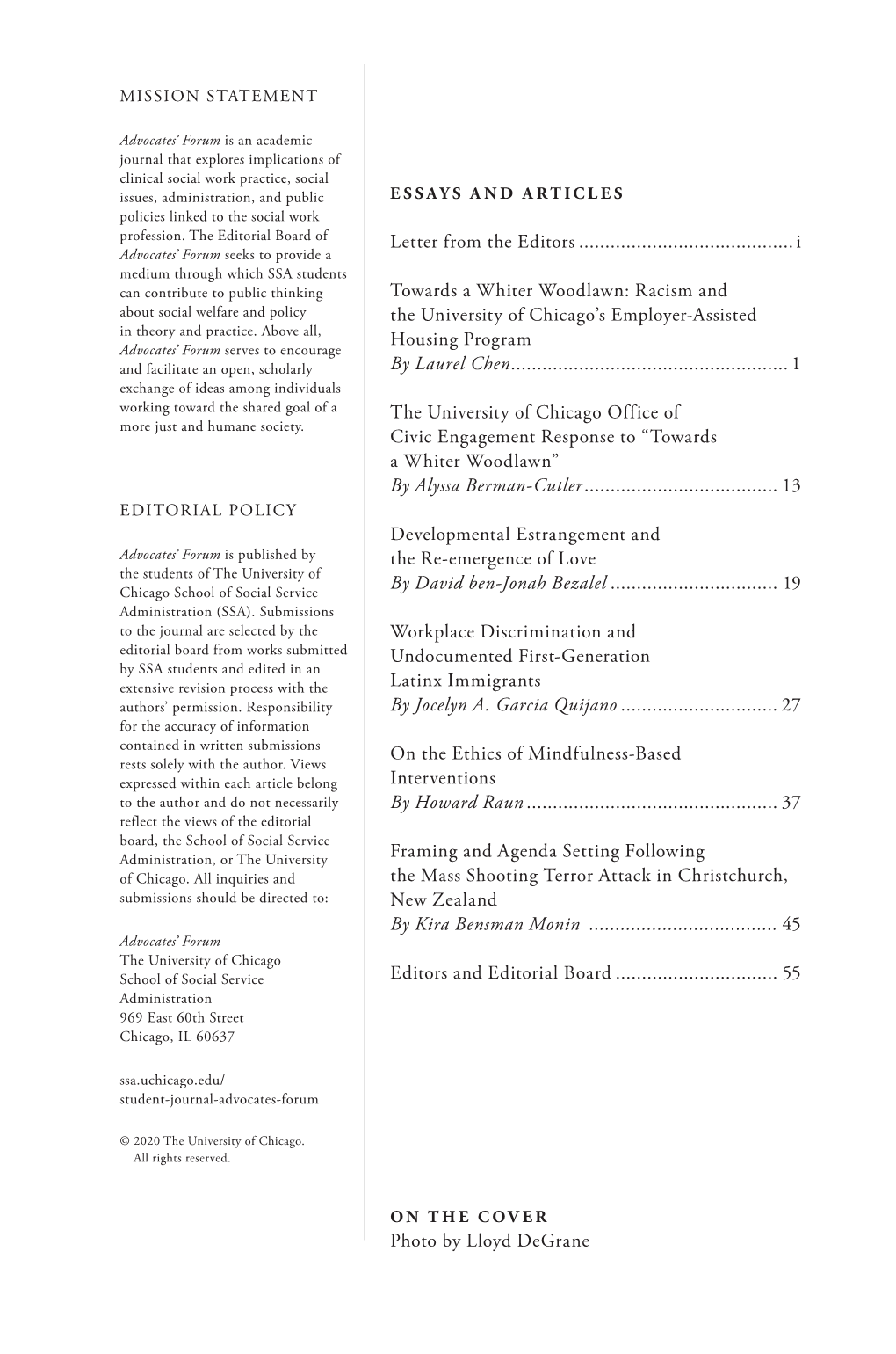 Racism and the University of Chicago’S Employer-Assisted Housing Program,” Laurel Chen Examines a Little-Known but Enormously Important University of Chicago Policy