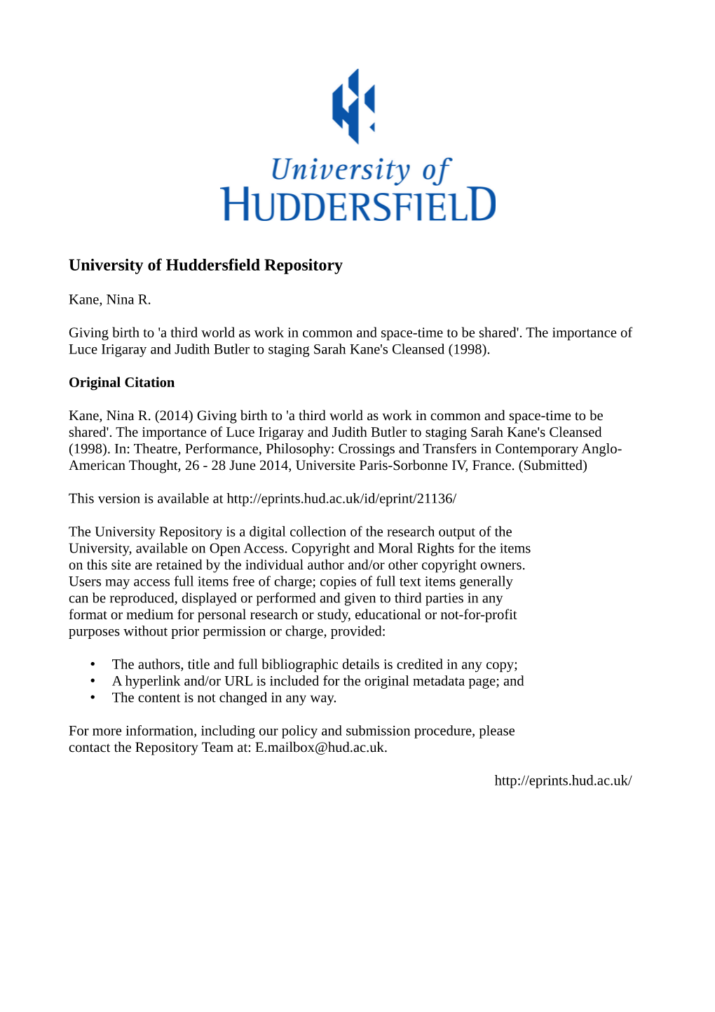 University of Huddersfield Repository