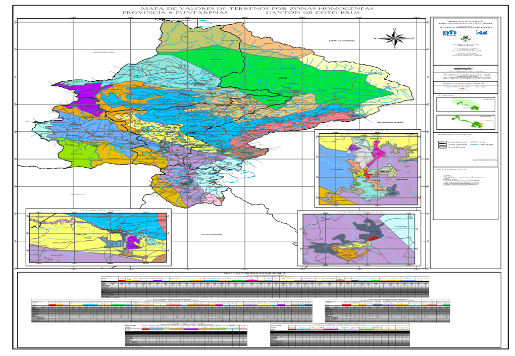 Mapa De Valores De Terrenos Por Zonas Homogéneas Provincia 6 Puntarenas Cantón 08 Coto Brus