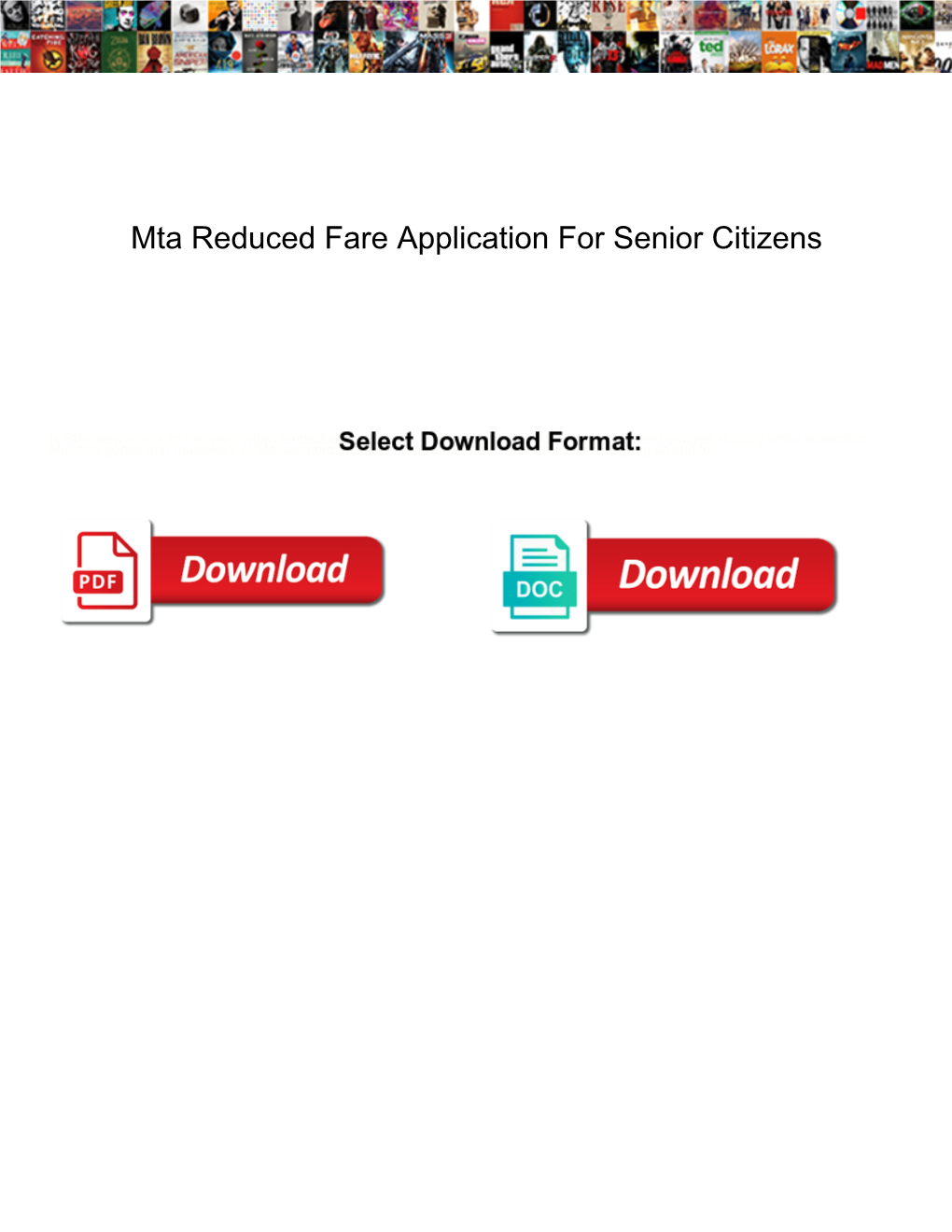 Mta Reduced Fare Application for Senior Citizens