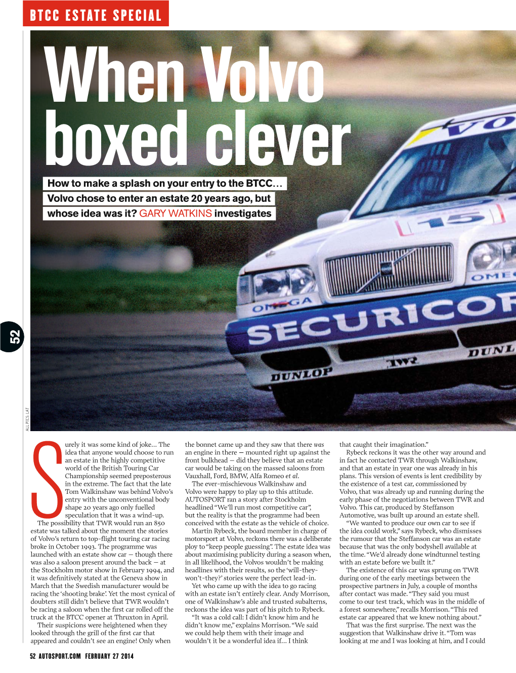 Btcc Estate Special When Volvo Boxed Clever