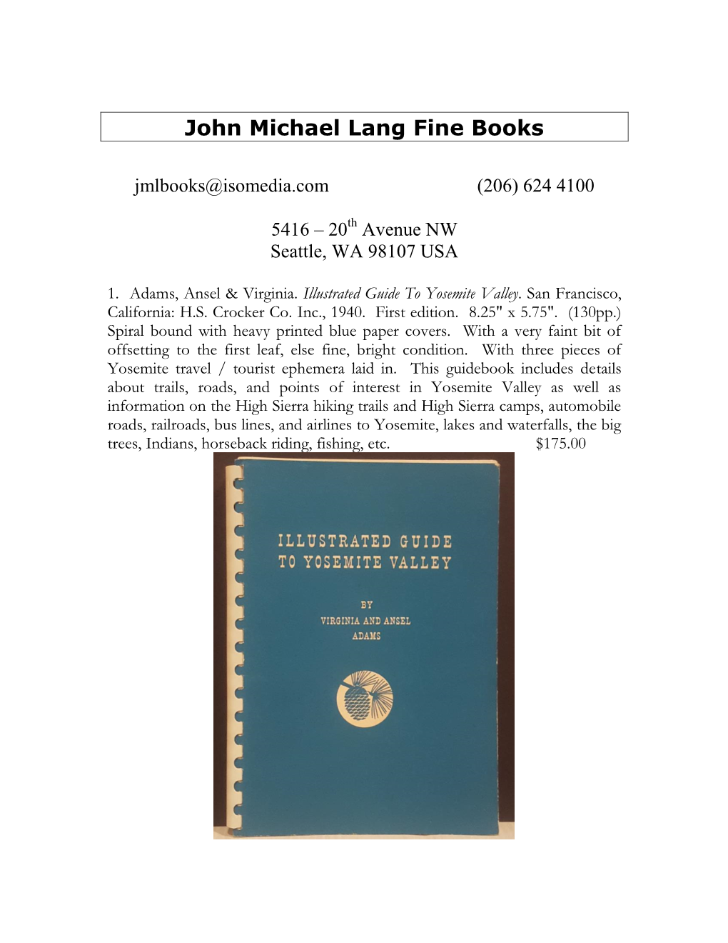 John Michael Lang Fine Books