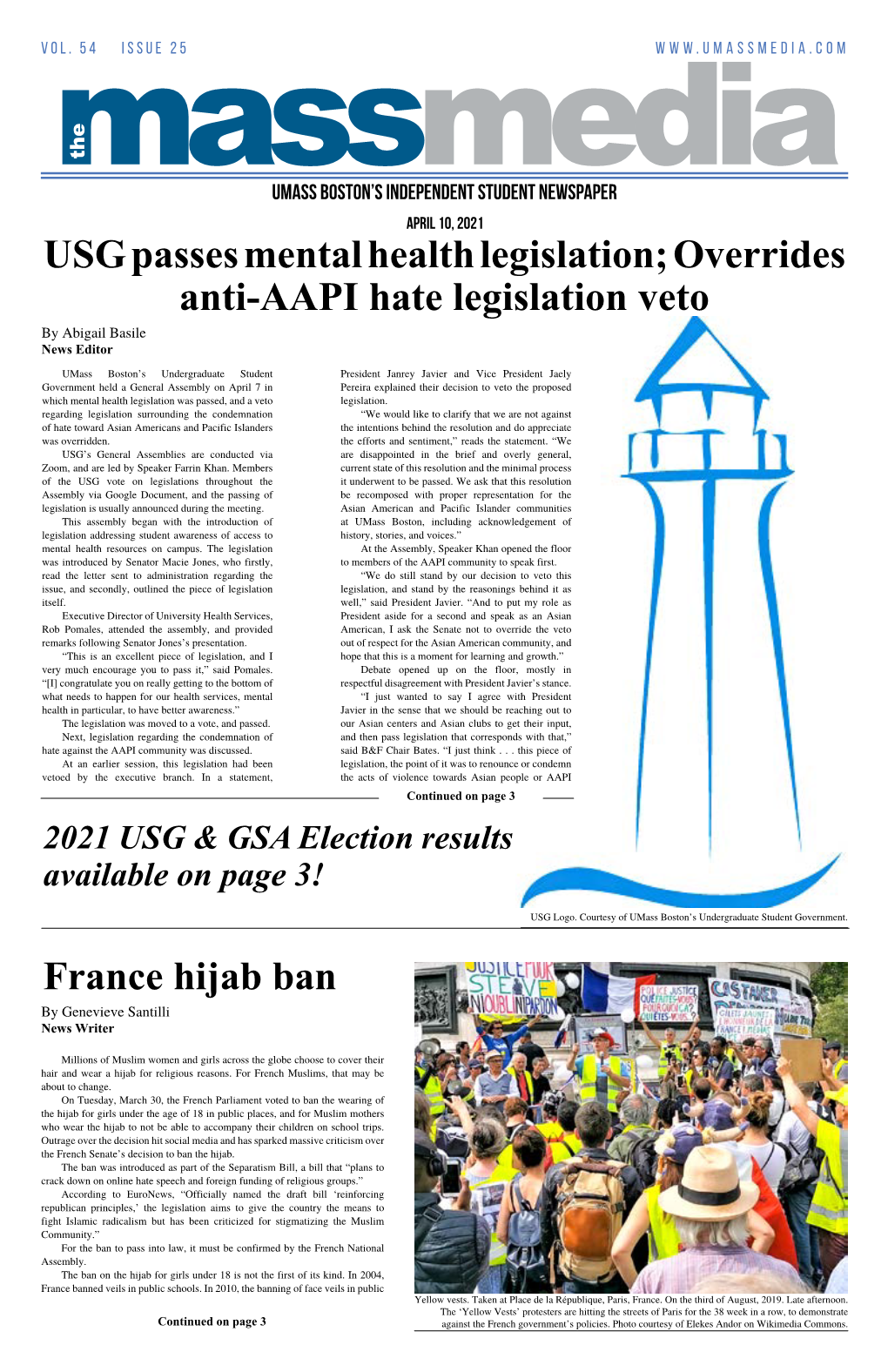USG Passes Mental Health Legislation; Overrides Anti-AAPI Hate Legislation Veto by Abigail Basile News Editor