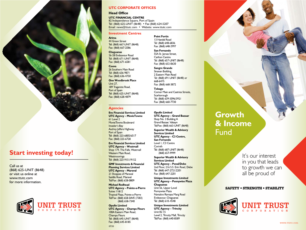 UTC CORPORATE OFFICES Head Office Investment Centres Agencies