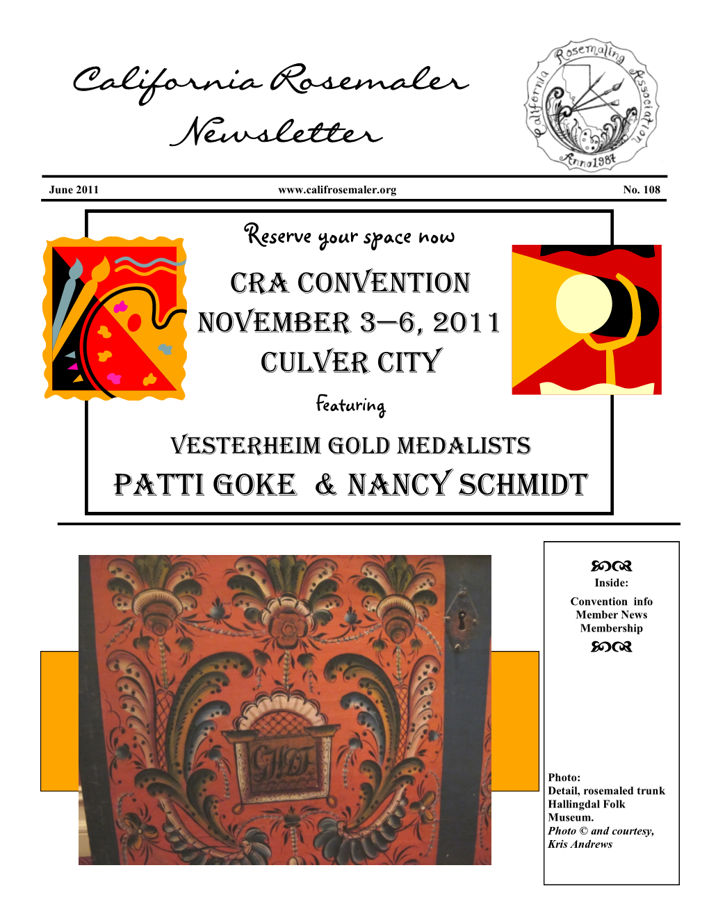 California Rosemaler Newsletter Patti Goke & Nancy Schmidt