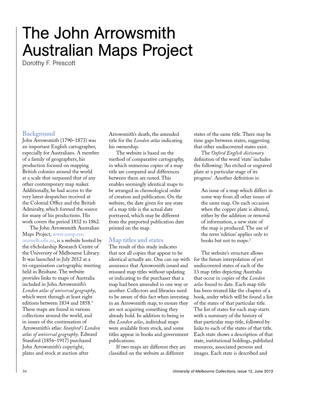 The John Arrowsmith Australian Maps Project Dorothy F