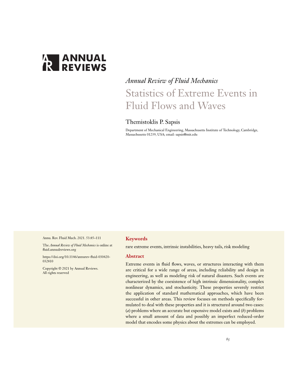 Statistics of Extreme Events in Fluid Flows and Waves