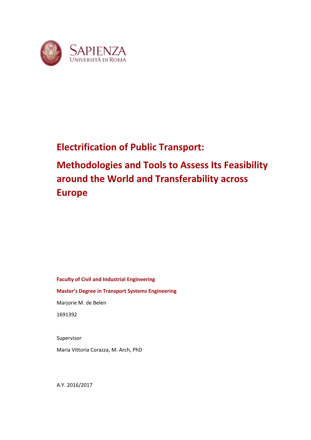 Electrification of Public Transport: Methodologies and Tools to Assess Its Feasibility Around the World and Transferability Across Europe