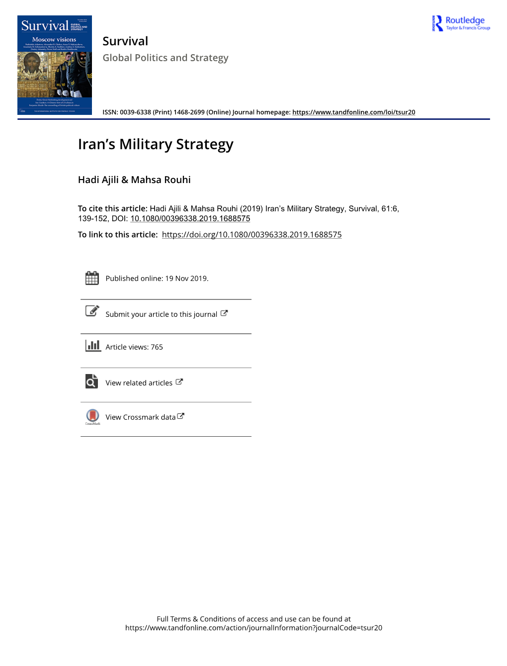 Iran's Military Strategy