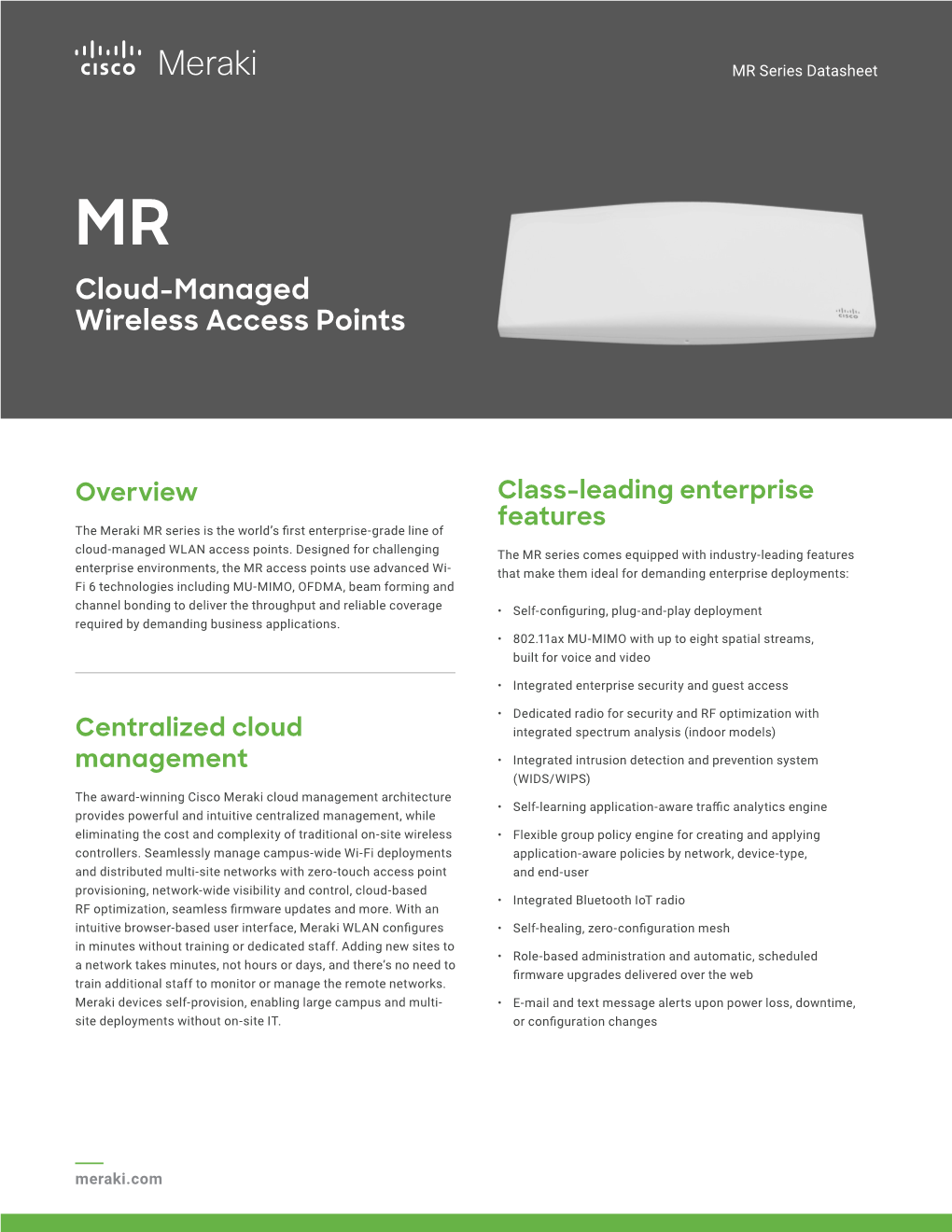 Cloud-Managed Wireless Access Points