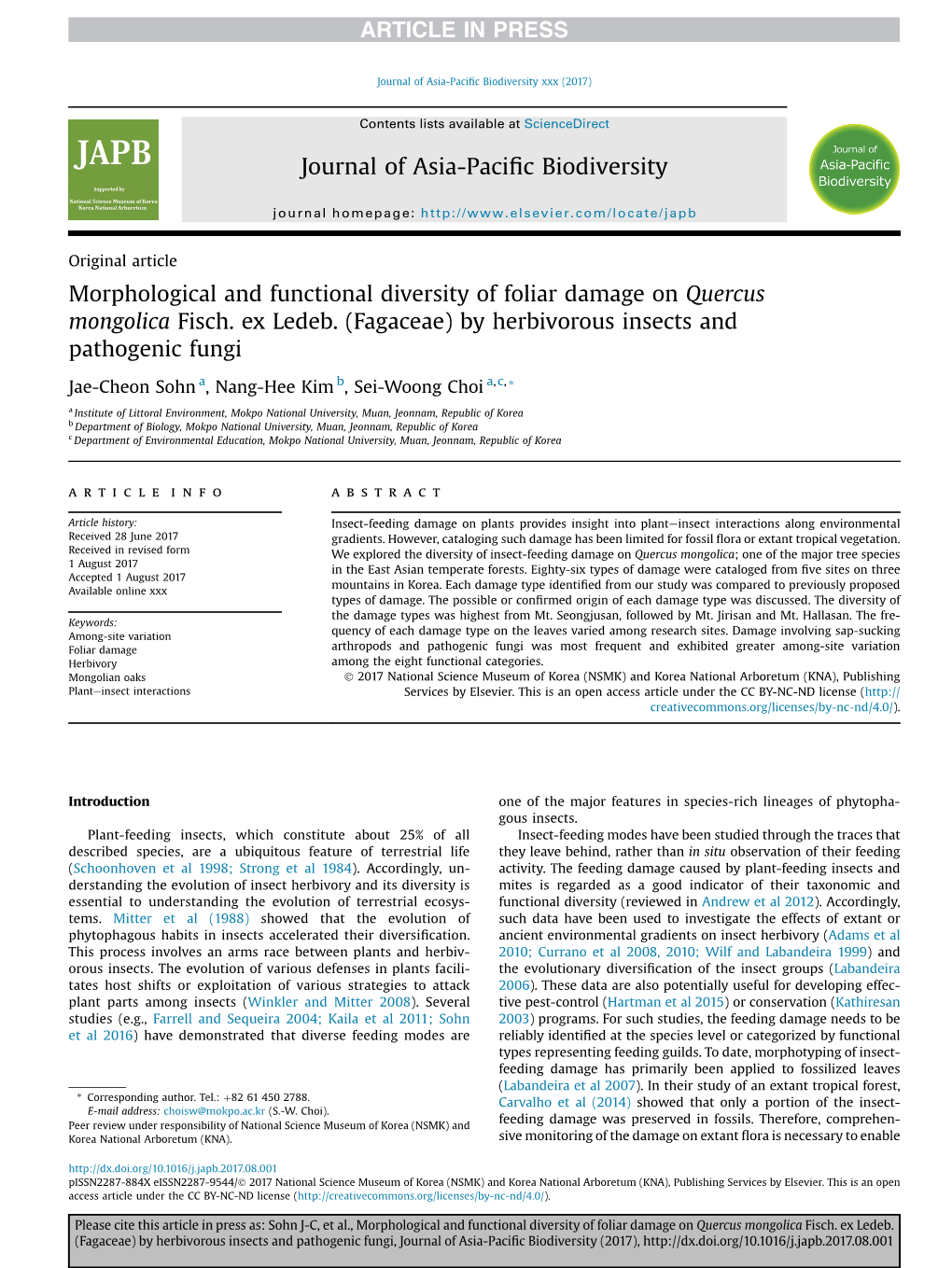 By Herbivorous Insects and Pathogenic Fungi