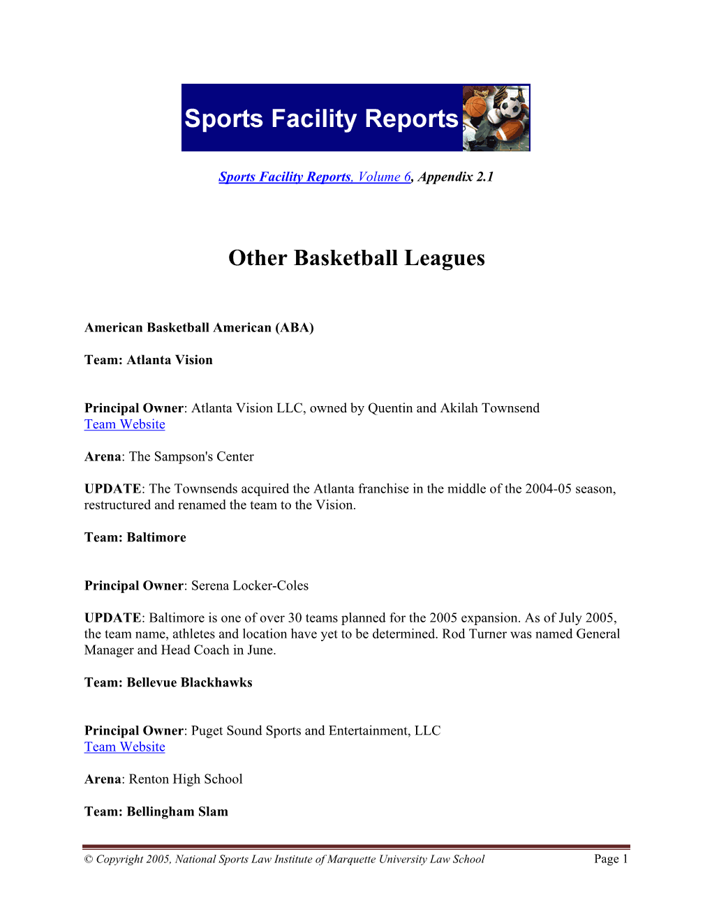 Other Basketball Leagues