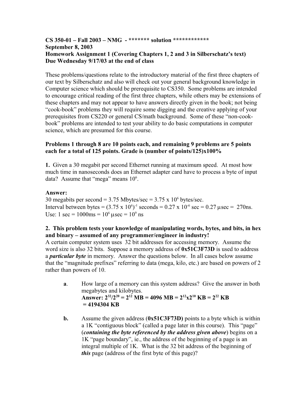 CS 350 Spring 2001 - NMG