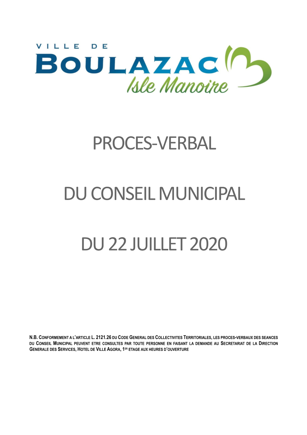 Proces-Verbal Du Conseil