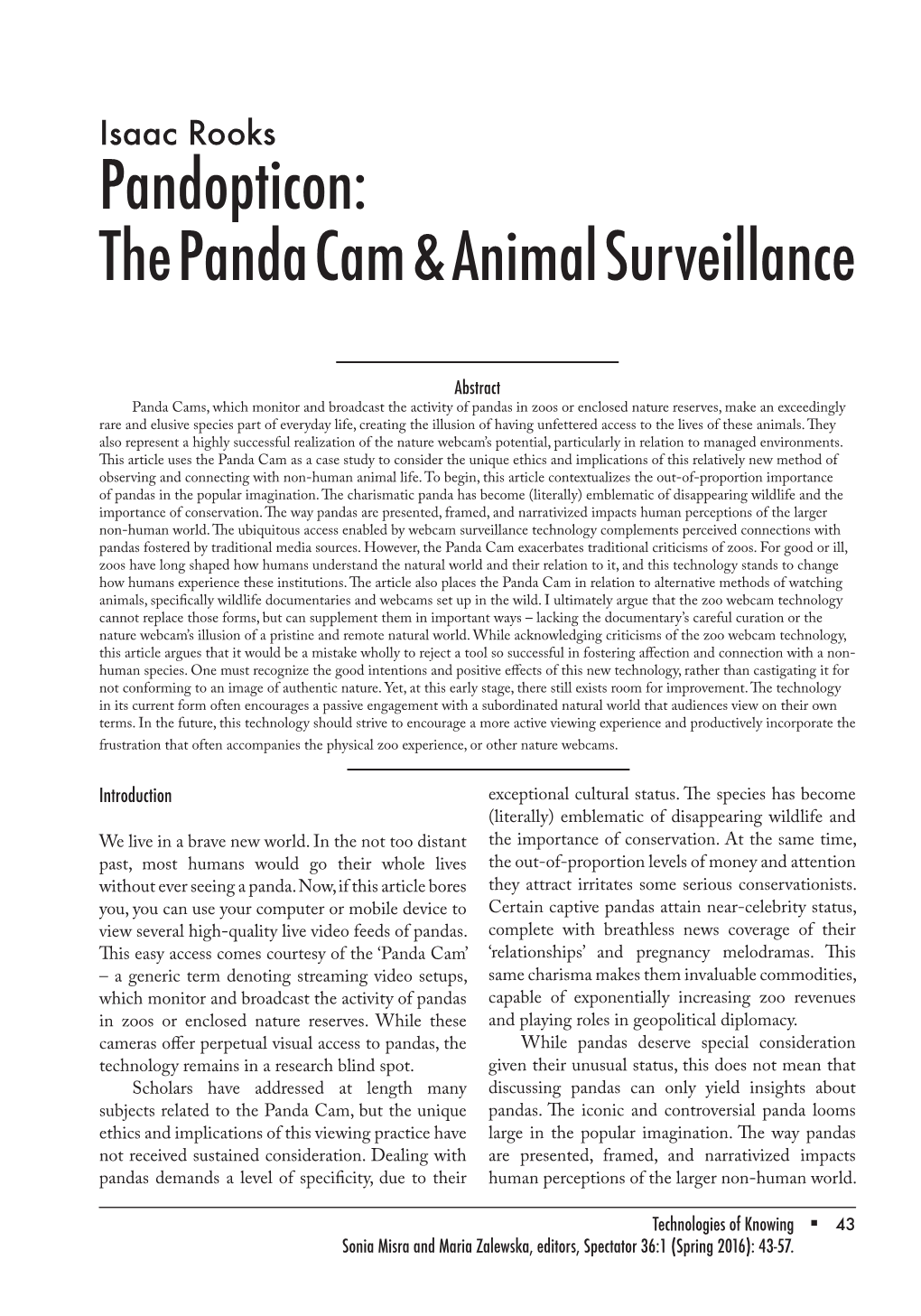 The Panda Cam & Animal Surveillance