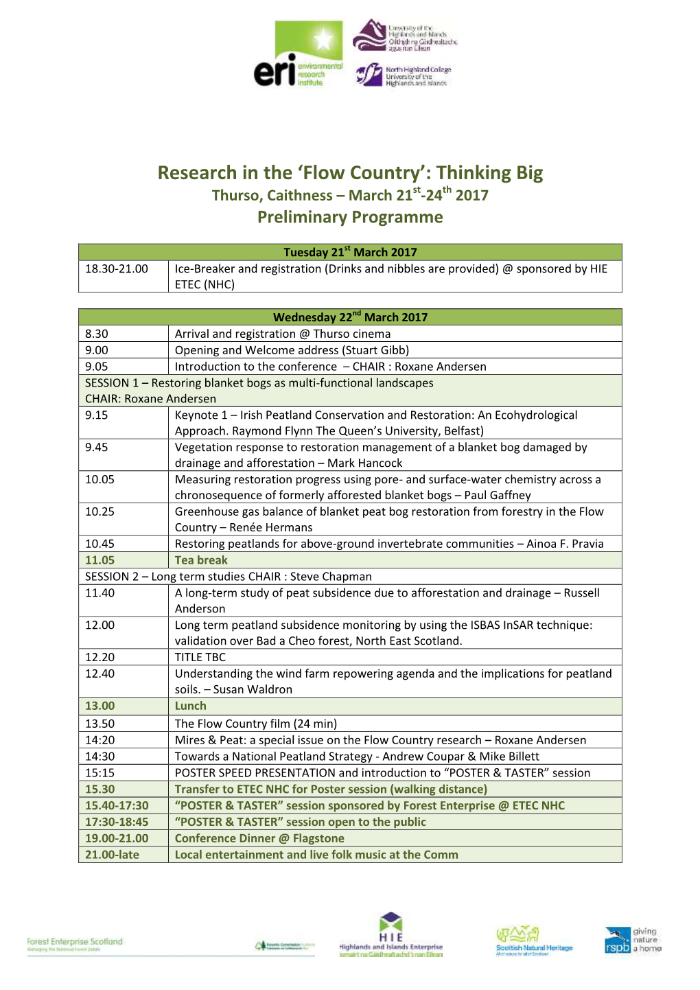 Research in the 'Flow Country': Thinking