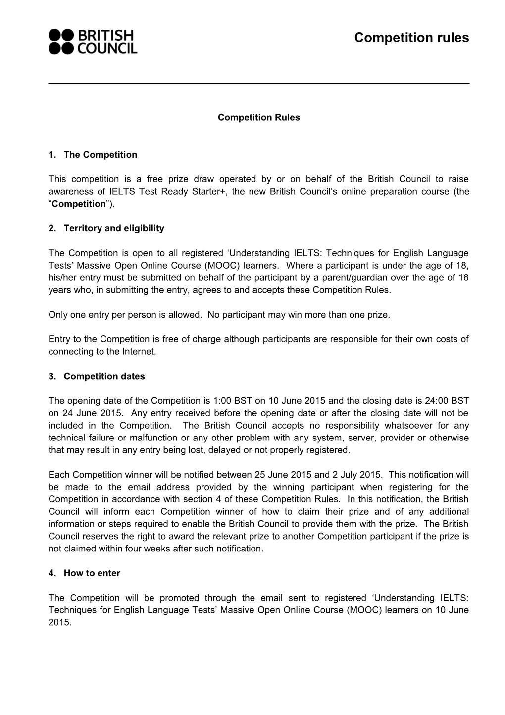 Competition Rules Guidance Note