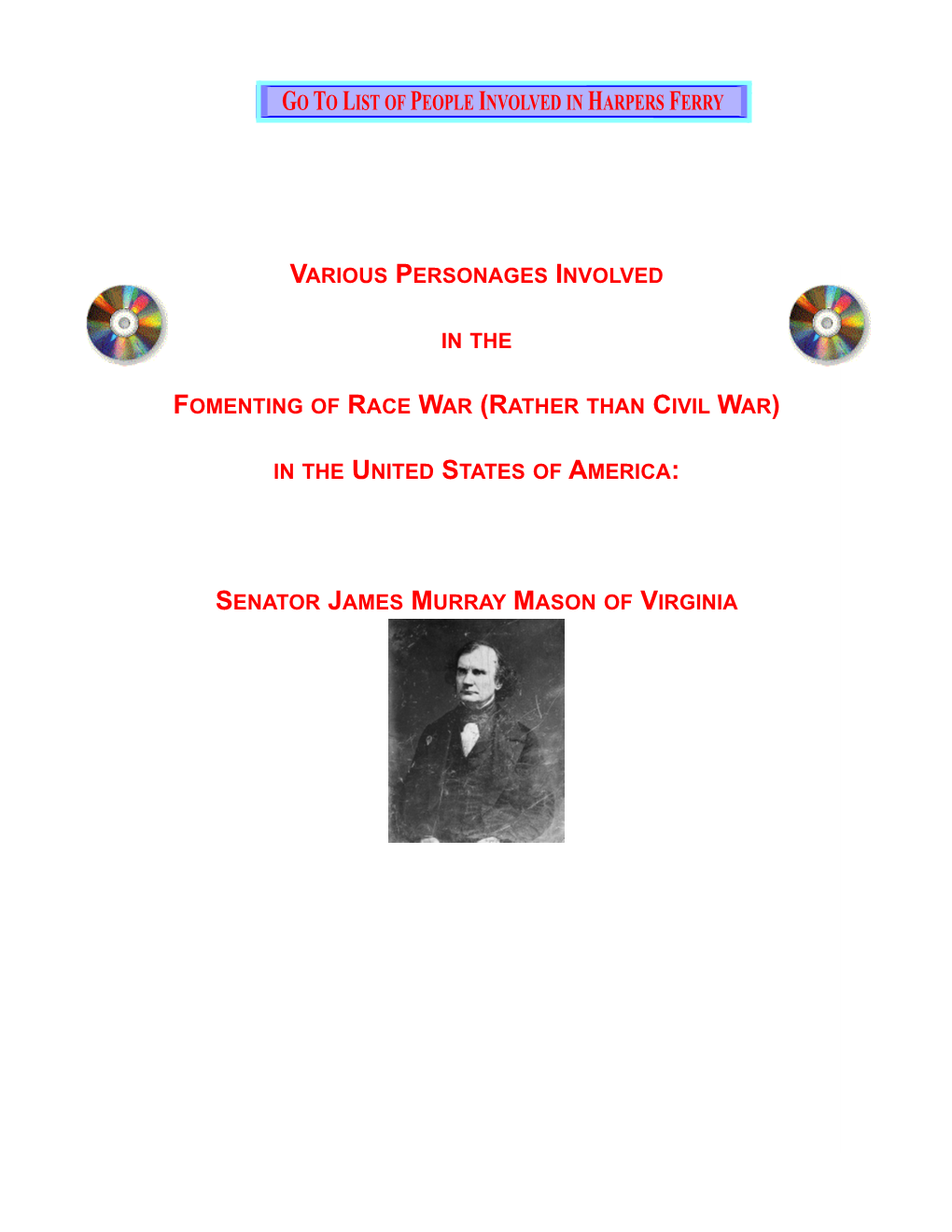 Senator James Murray Mason of Virginia Hdt What? Index