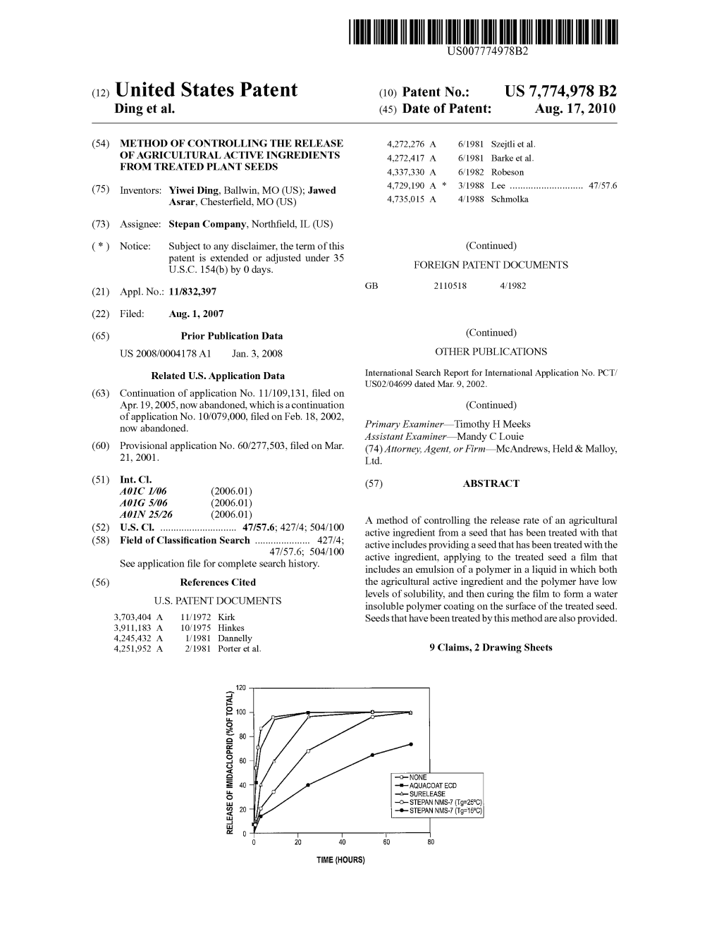 (12) United States Patent (10) Patent No.: US 7,774,978 B2 Ding Et Al