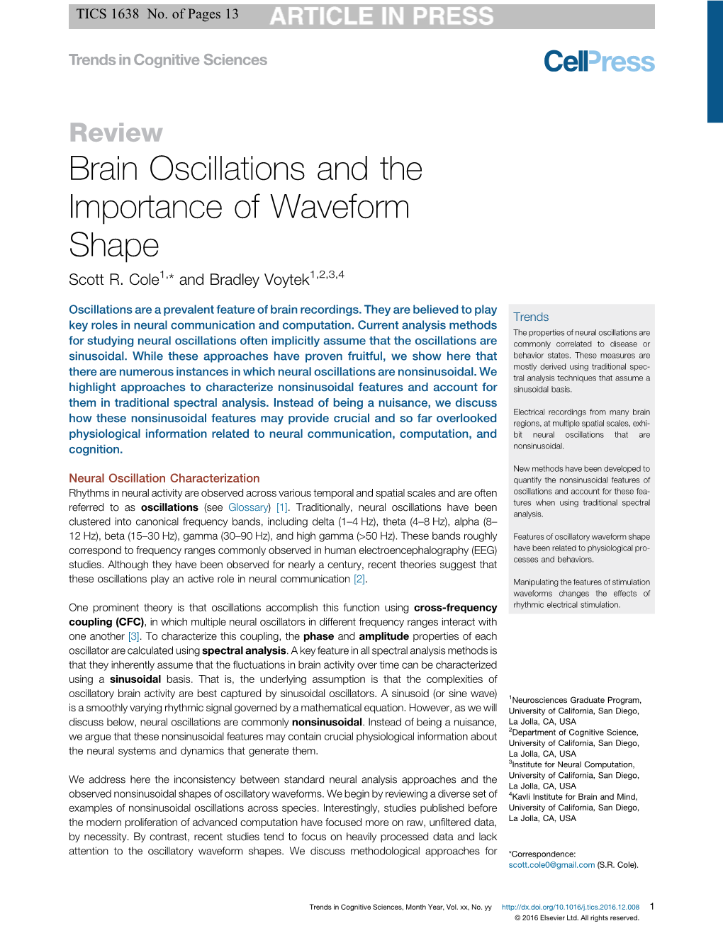 Brain Oscillations and the Importance of Waveform Shape