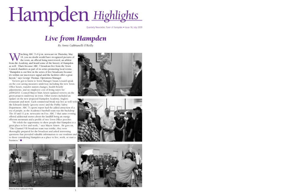 Hampden Highlights Newsletter