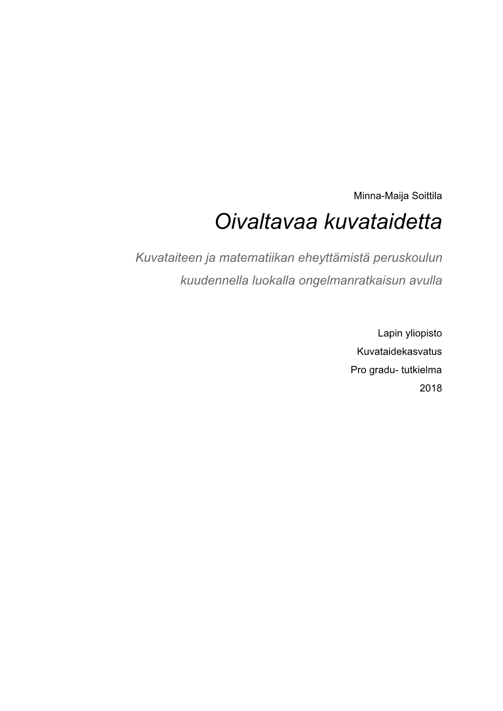 Oivaltavaa Kuvataidetta