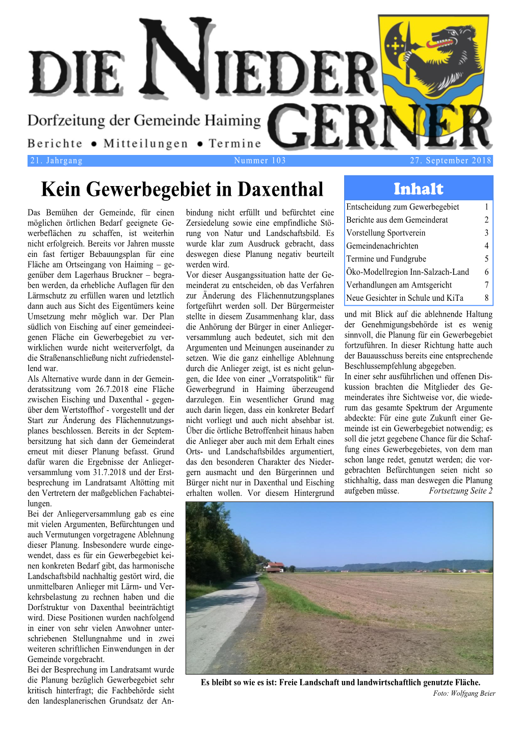 Kein Gewerbegebiet in Daxenthal