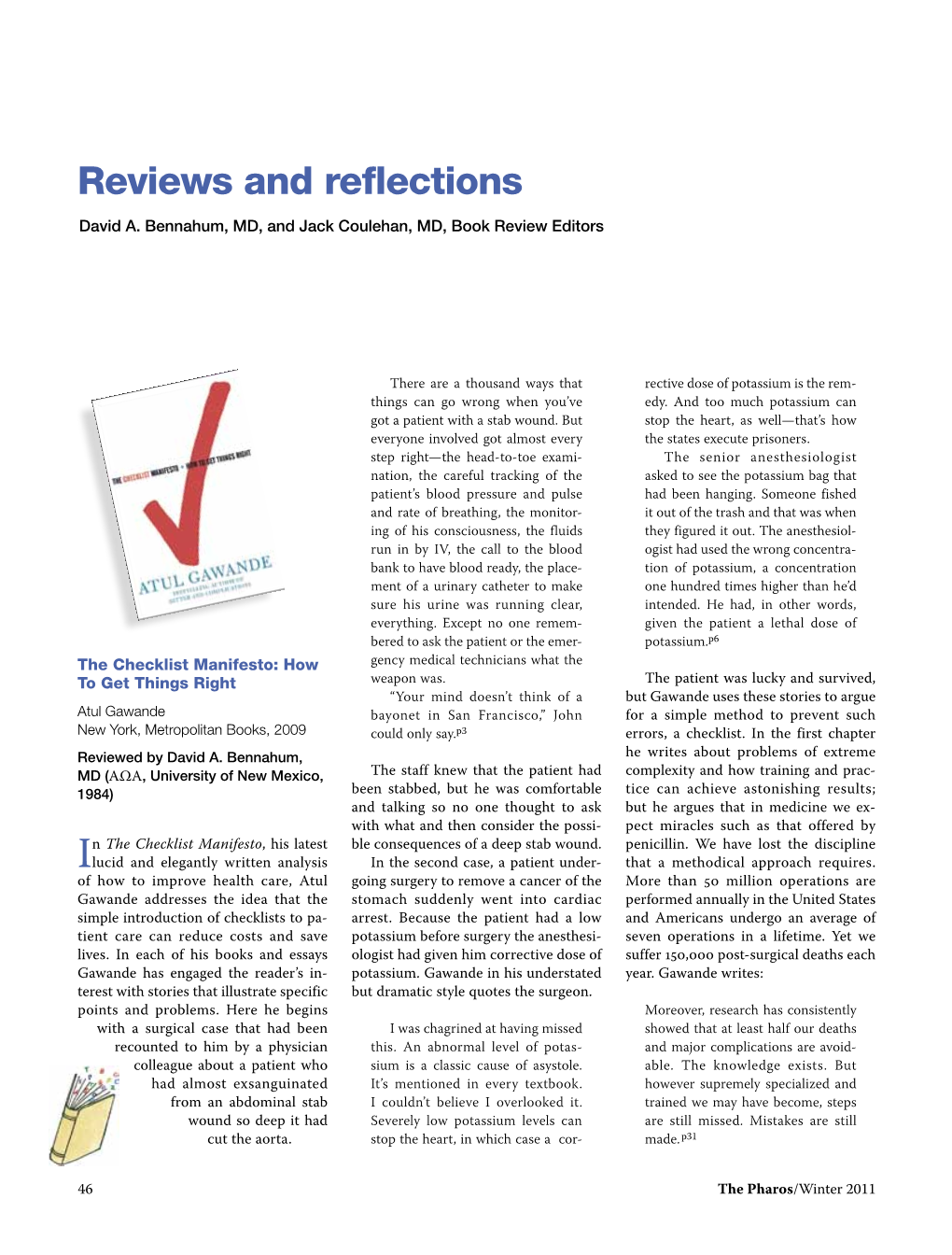 Reviews and Reflections David A
