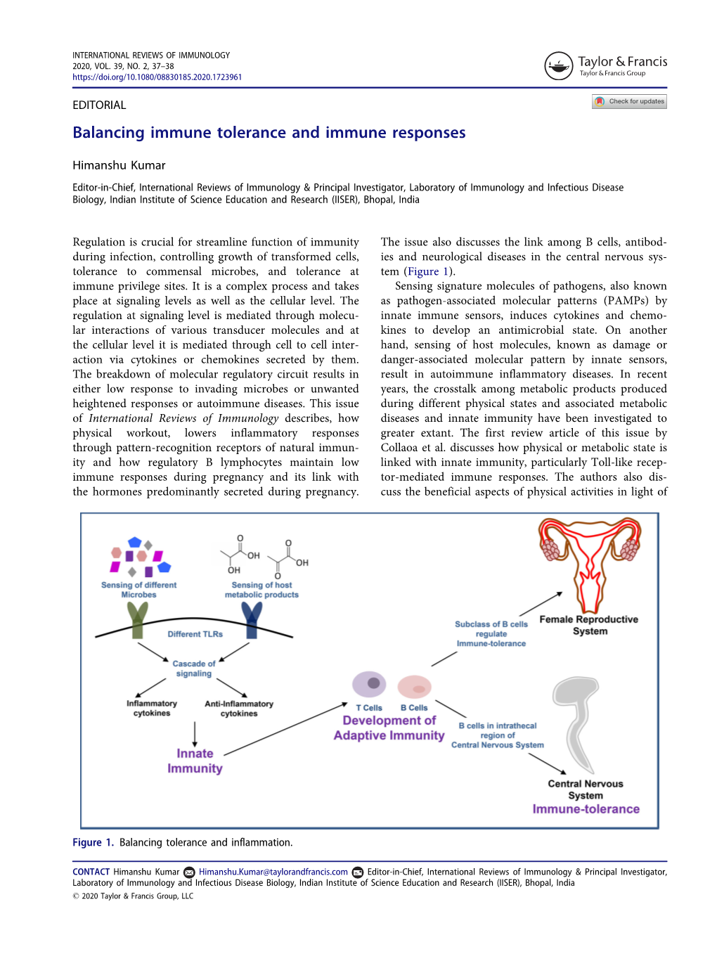 Balancing Immune Tolerance and Immune Responses