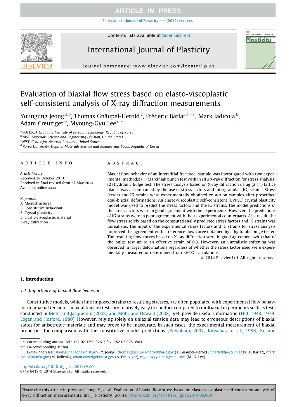 Evaluation of Biaxial Flow Stress Based on Elasto-Viscoplastic Self