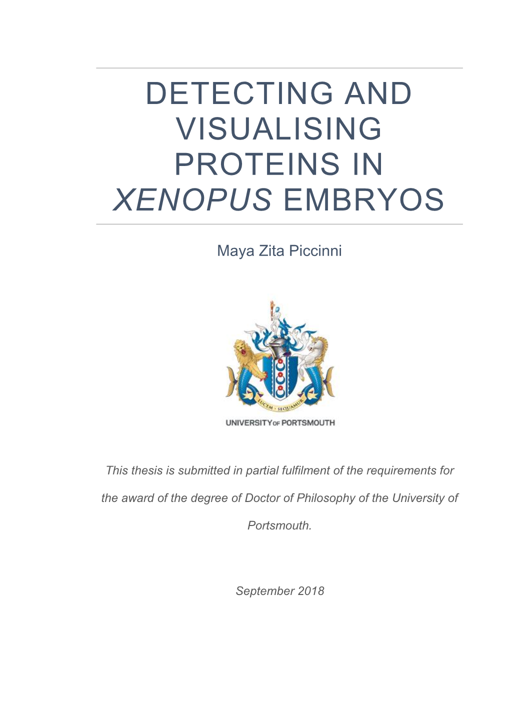 Detecting and Visualising Proteins in Xenopus Embryos