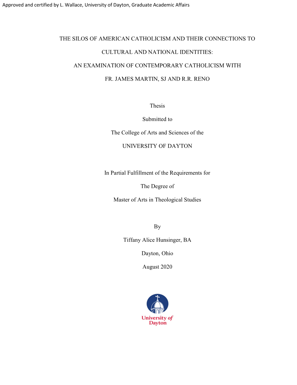 The Silos of American Catholicism and Their Connections to Cultural and National Identities: an Examination of Contemporary Ca