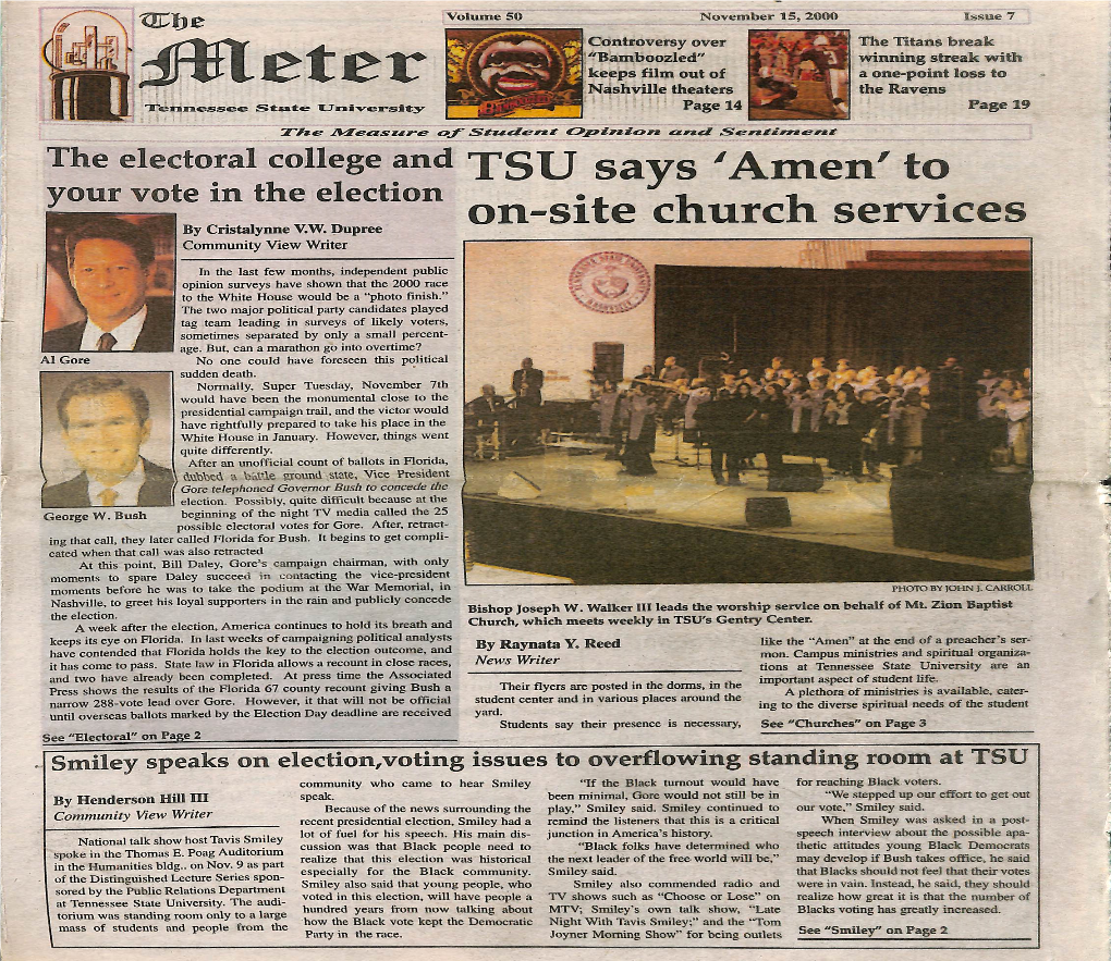 The Electoral College and JSU Savs 'Amen' To