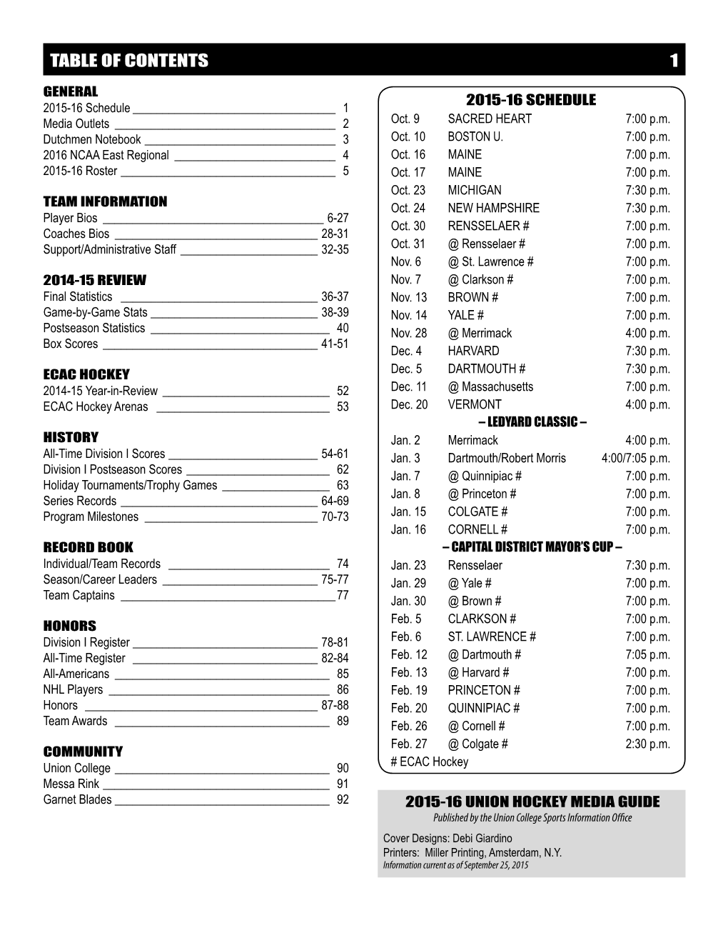 Table of Contents 1