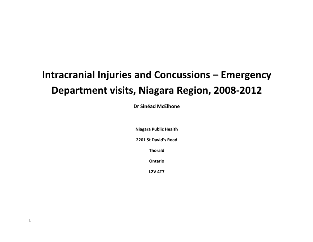 Intracranial Injury and Concussions