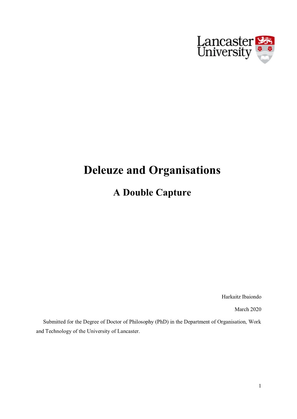 Deleuze and Organisations