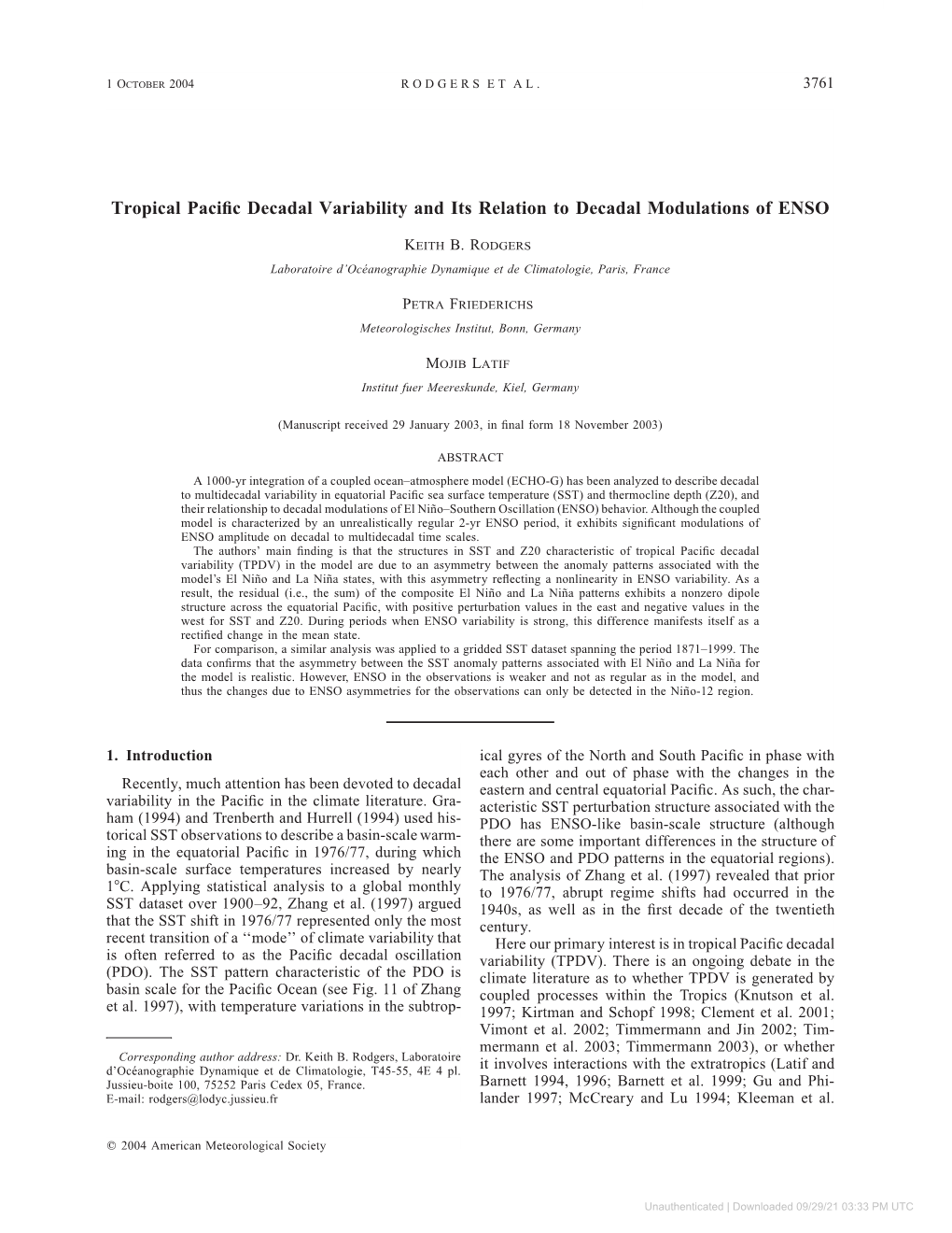 Downloaded 09/29/21 03:33 PM UTC 3762 JOURNAL of CLIMATE VOLUME 17