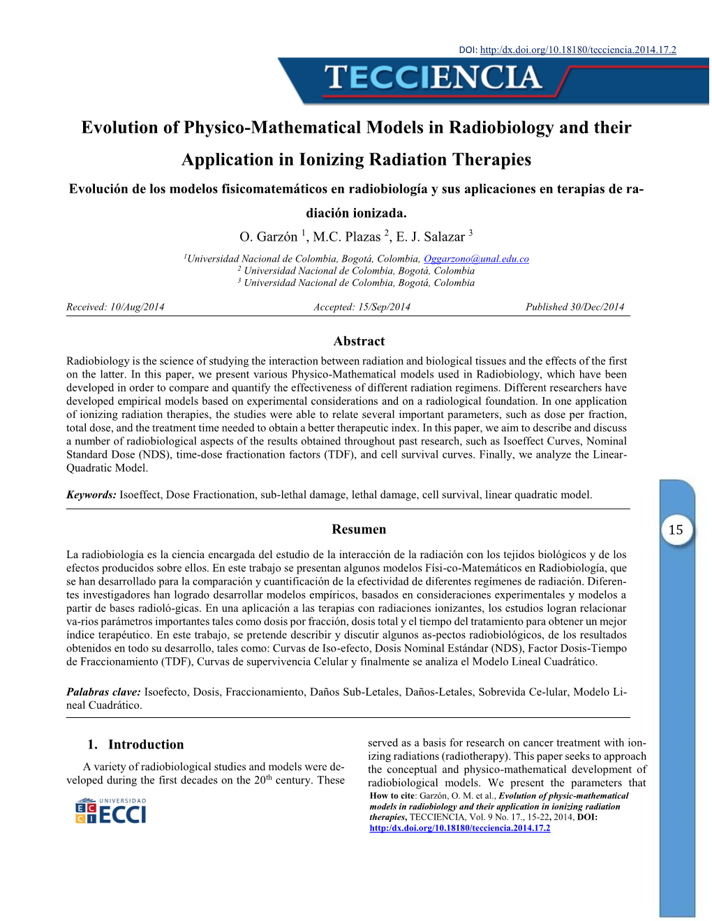 Evolution of Physico-Mathematical Models in Radiobiology and Their