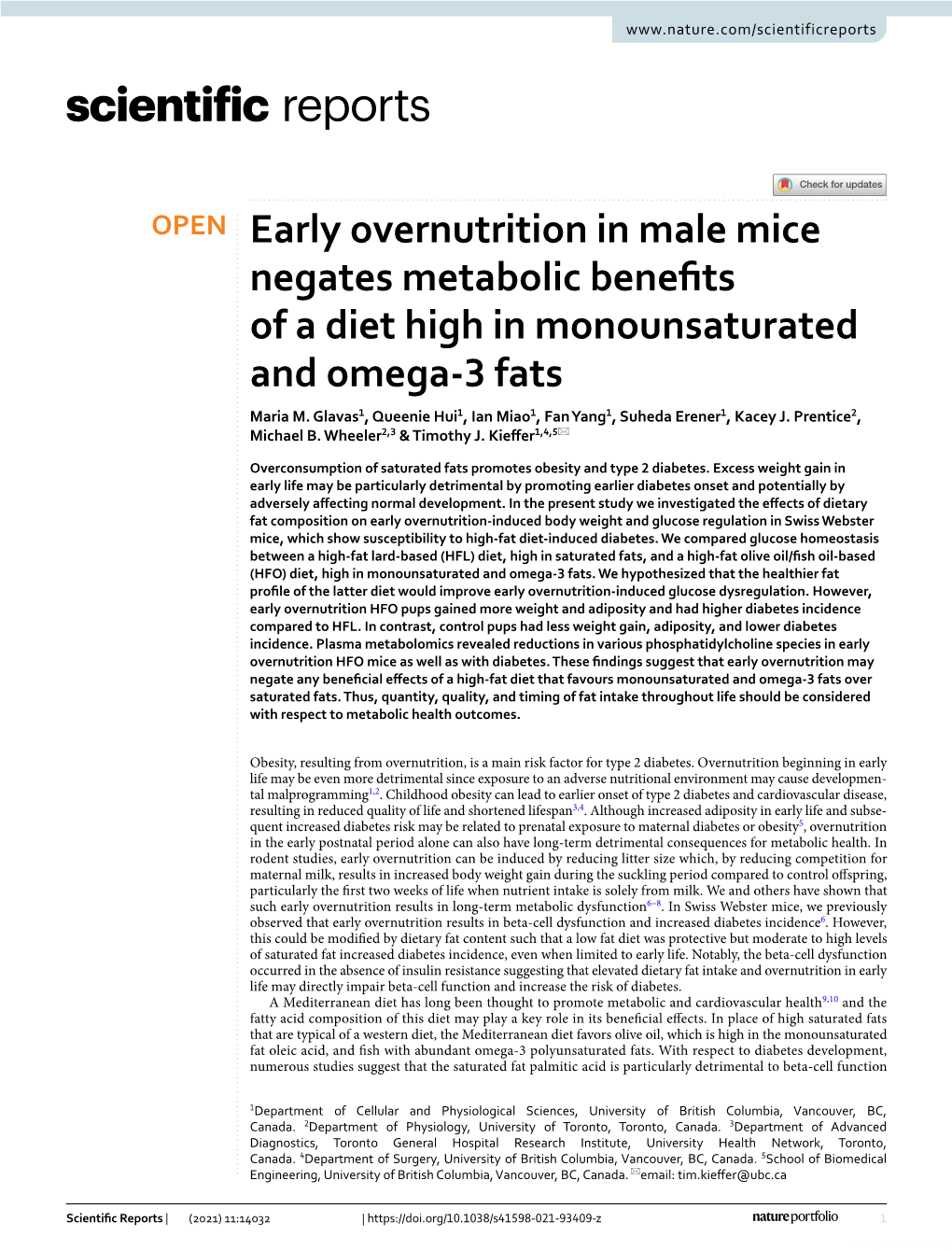 Early Overnutrition in Male Mice Negates Metabolic Benefits of a Diet