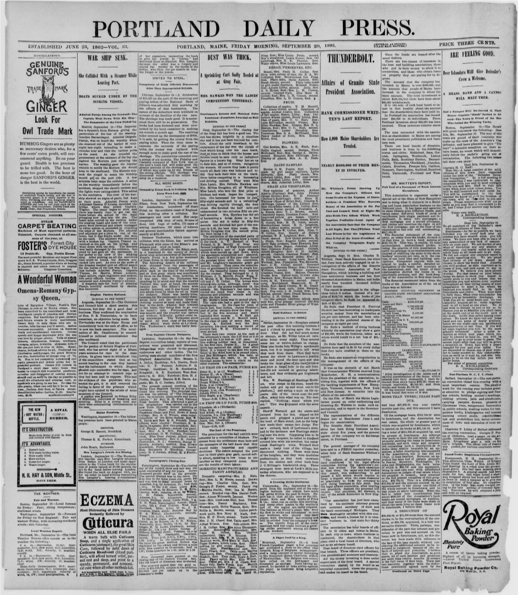 Portland Daily Press: September 20, 1895