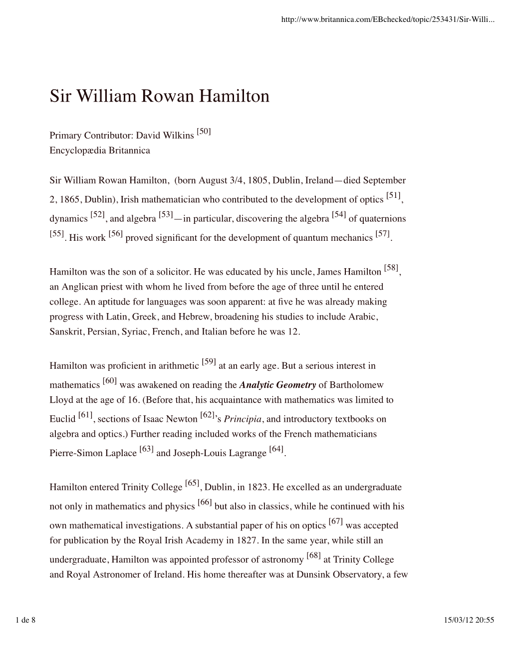 Sir William Rowan Hamilton